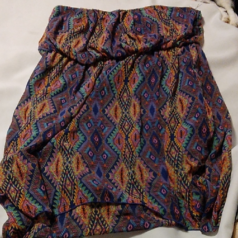 Deb Red and Orange Bubble Mini Skirt Ruched Casual